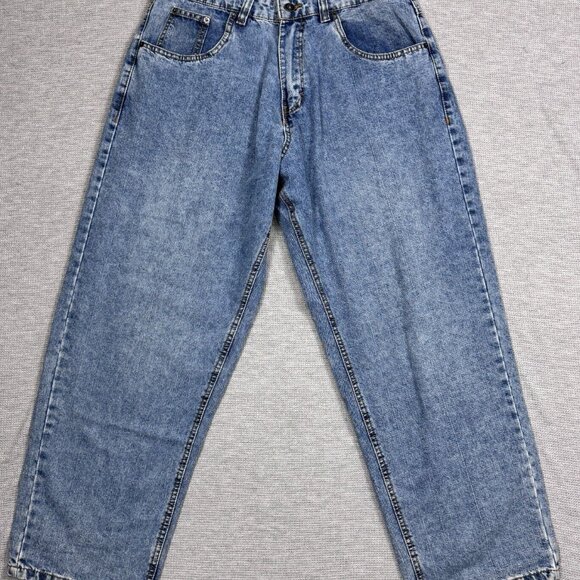 Ring of Fire Mens Blue Denim Jeans Droopy Drop Crotch Relaxed Size W33 L30 NEW - Picture 1 of 13